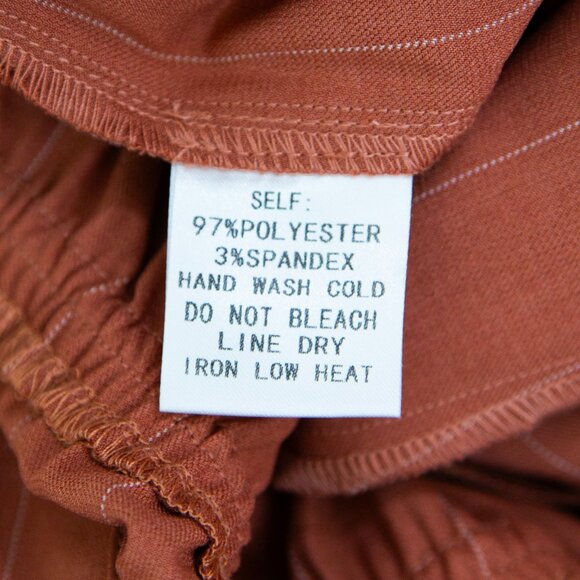 Bluivy Dusty Pink Pinstripe Wide Leg Jumpsuit With Ruffle Cap Sleeve, size L - Picture 7 of 7